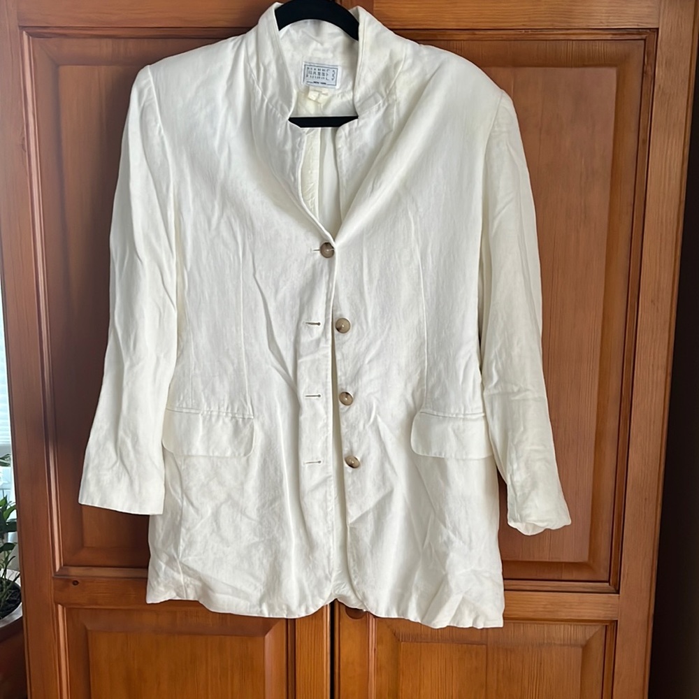 Dianne B size 10 white linen blend blazer never worn good condition